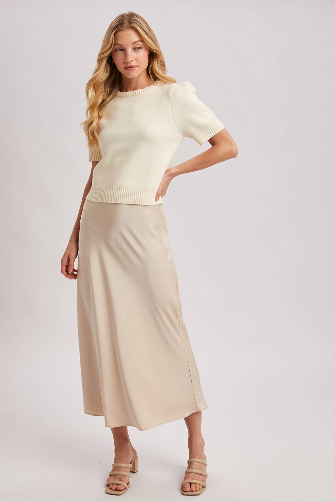 Bluivy Structured Shoulder Knit Sweater