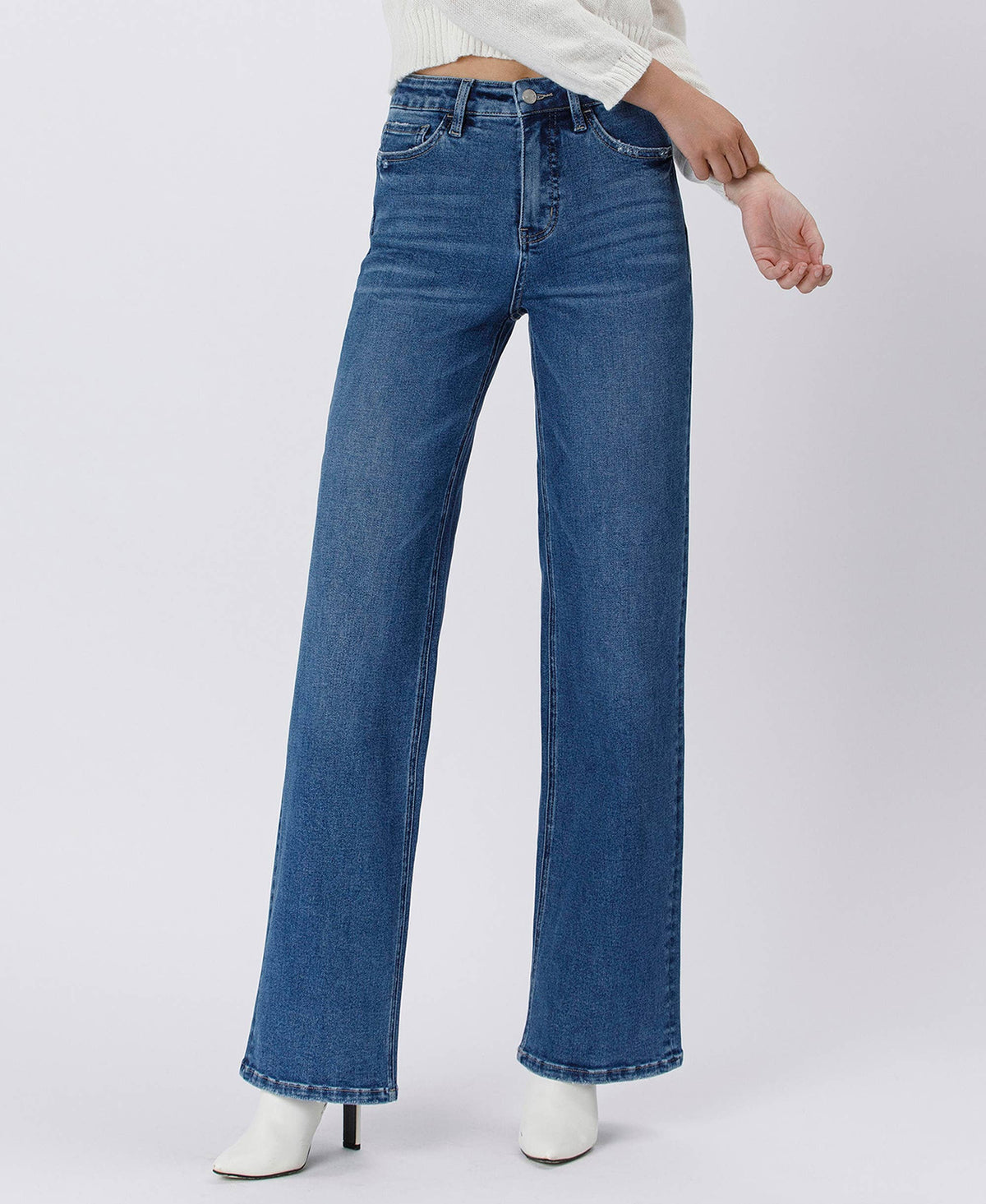 Tummy Control 90s Super High Rise Wide Leg Jeans