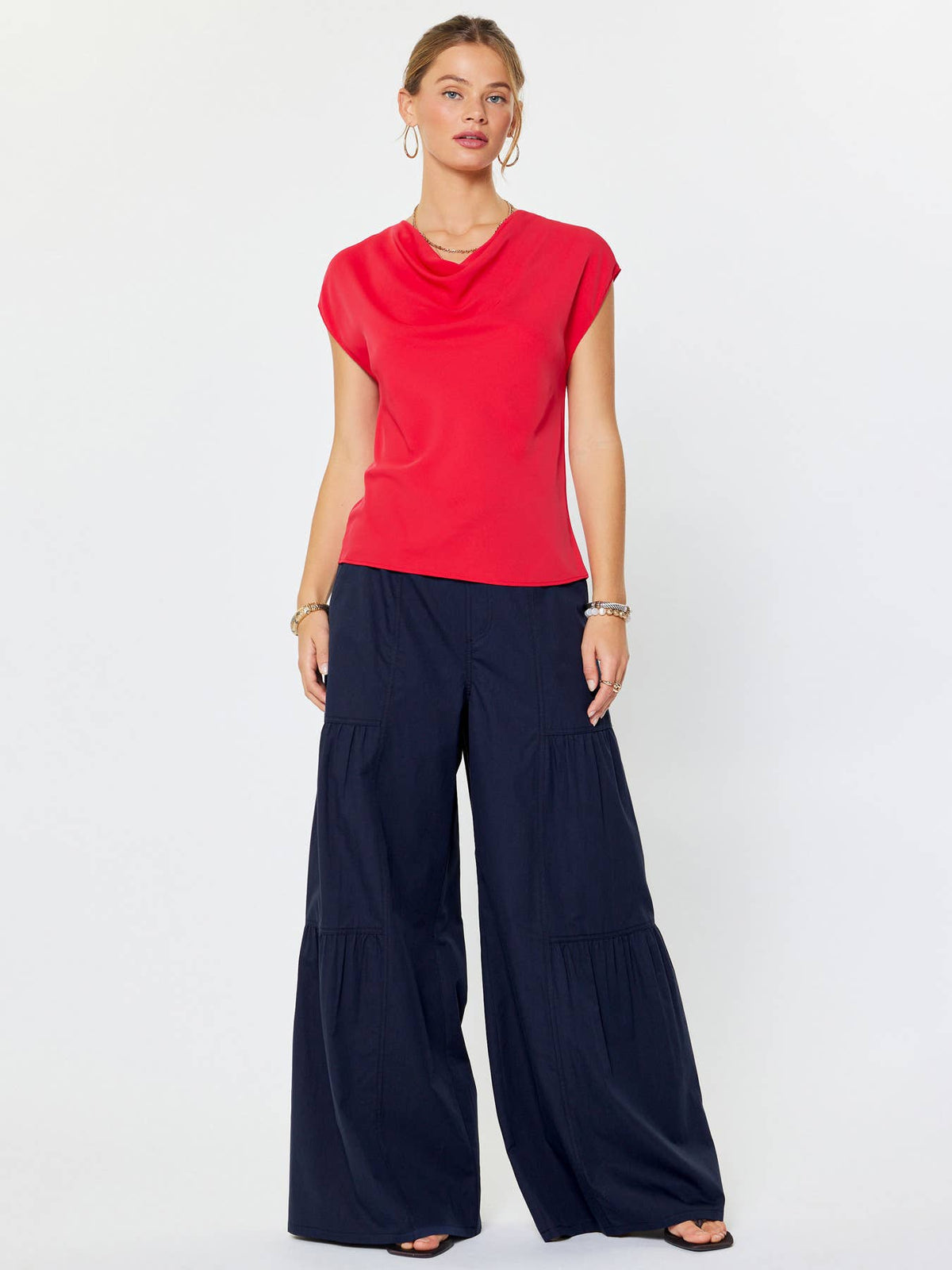 Draped Cowl Neck Top