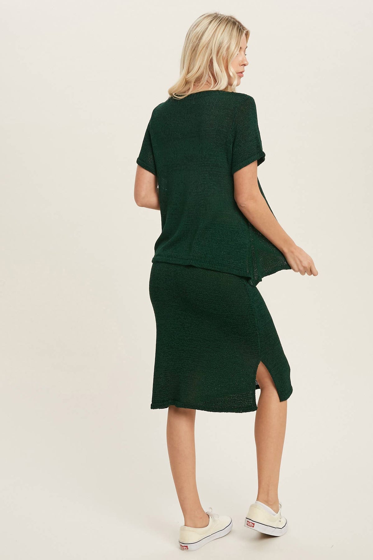 Bluivy Lightweight Knit Top & Midi Skirt Set