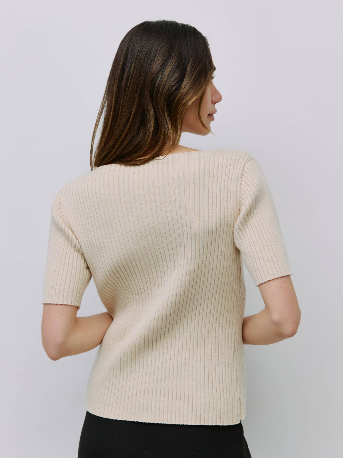 The Sandy Wide Neck Ribbed Knit Top