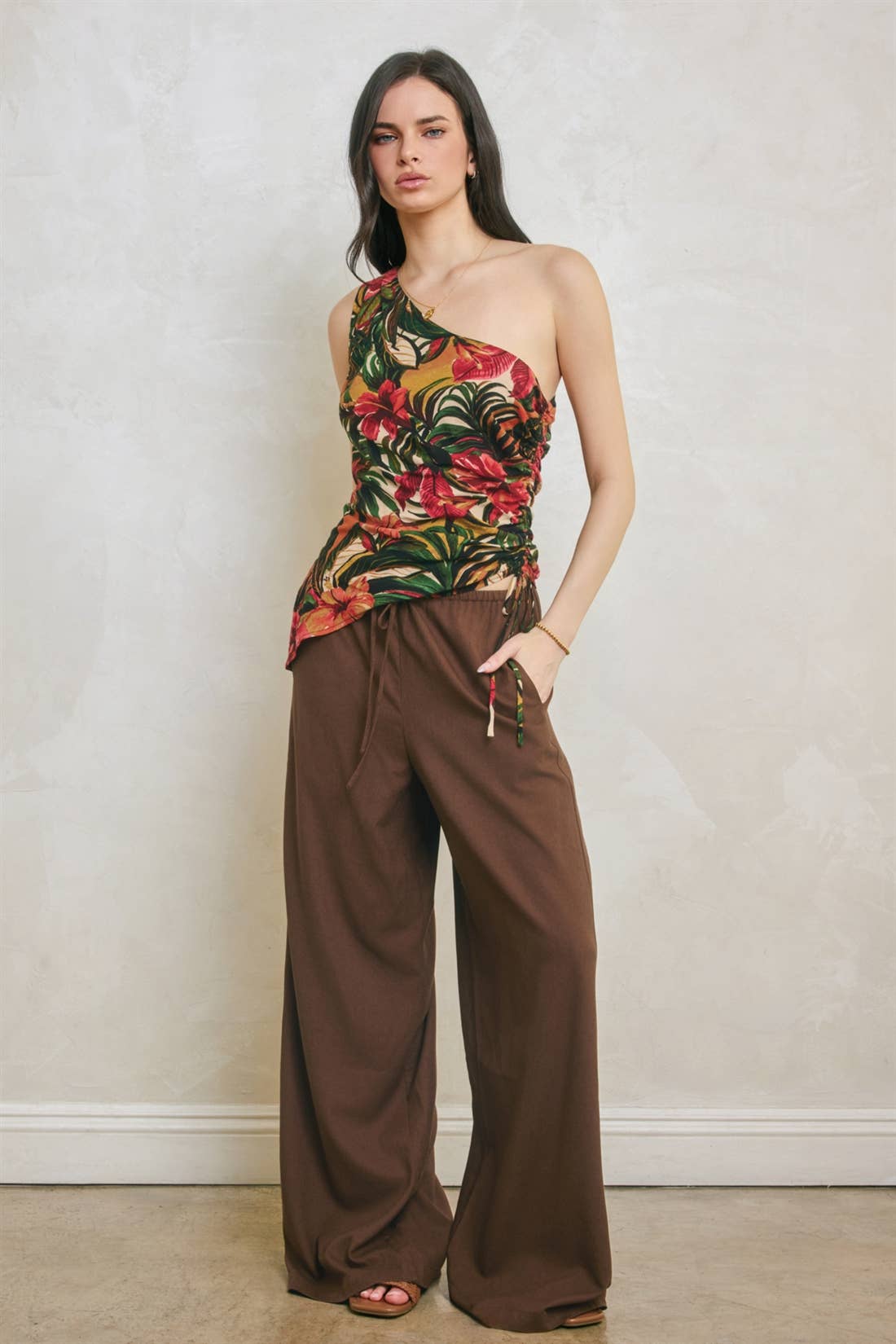Dress Forum Linen Wide Leg Pant