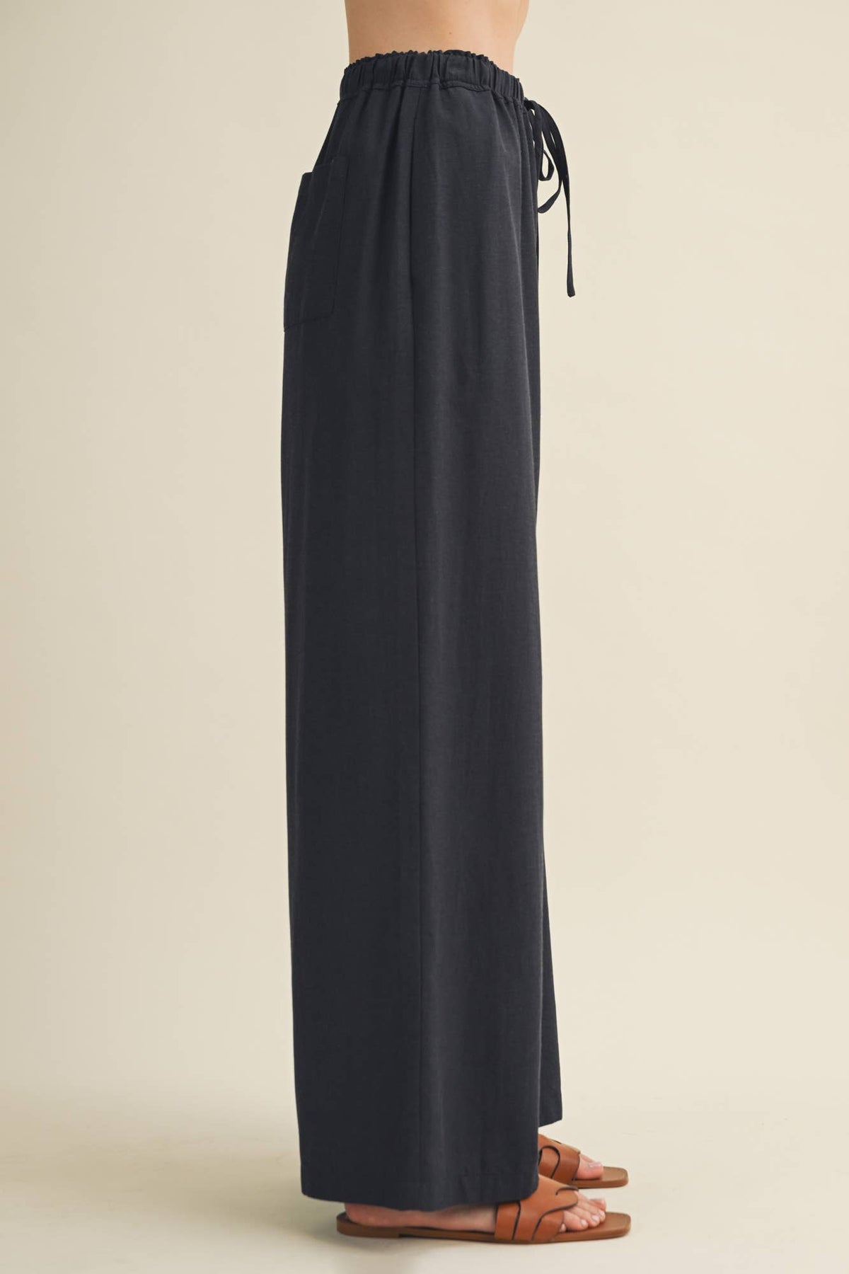 Drawstring Wide-Leg Trousers