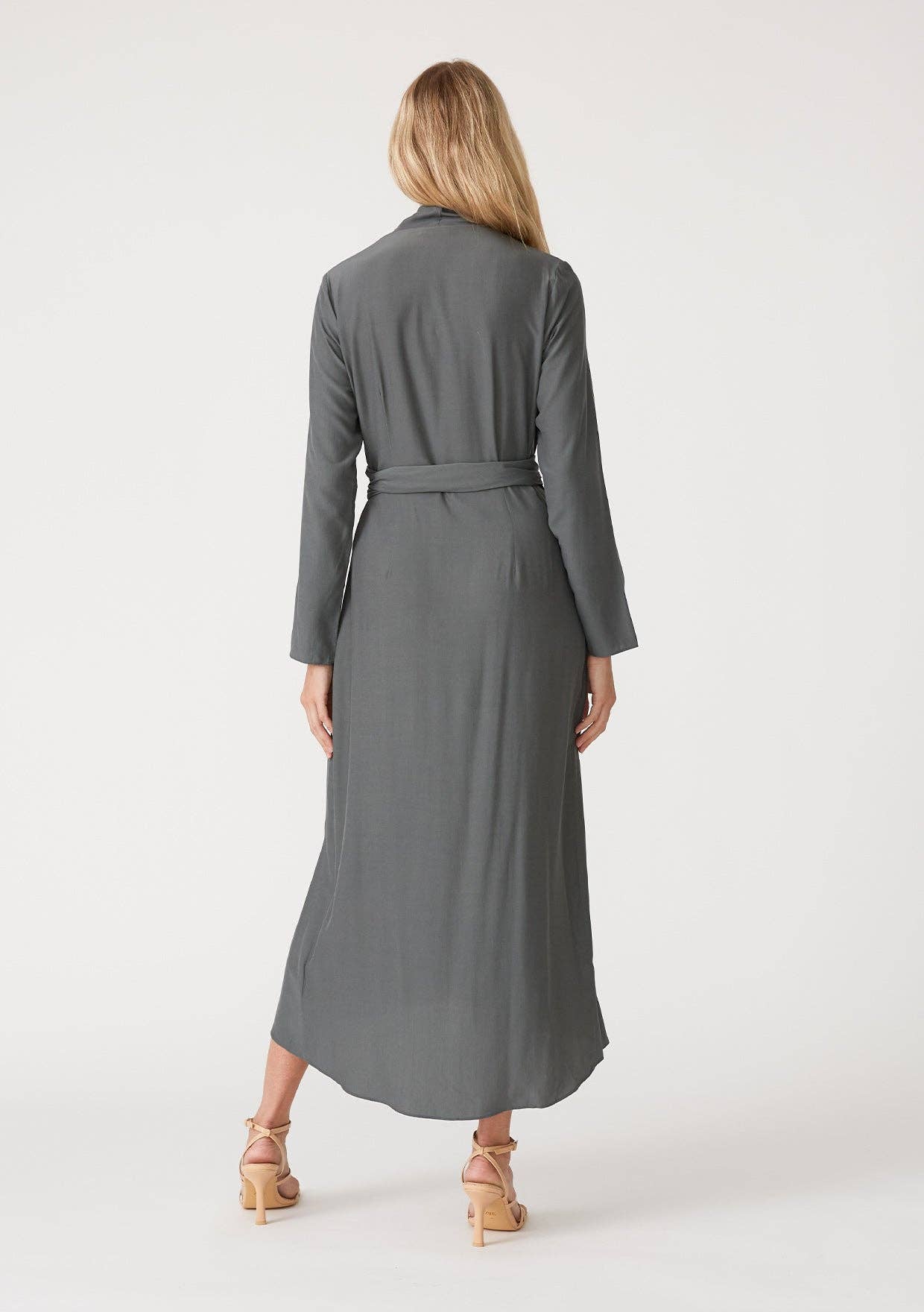 High-Low Midi Wrap Dress