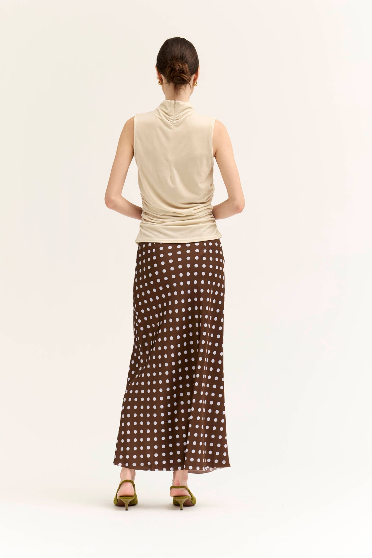 Mock Neck Ruched Velvet Top