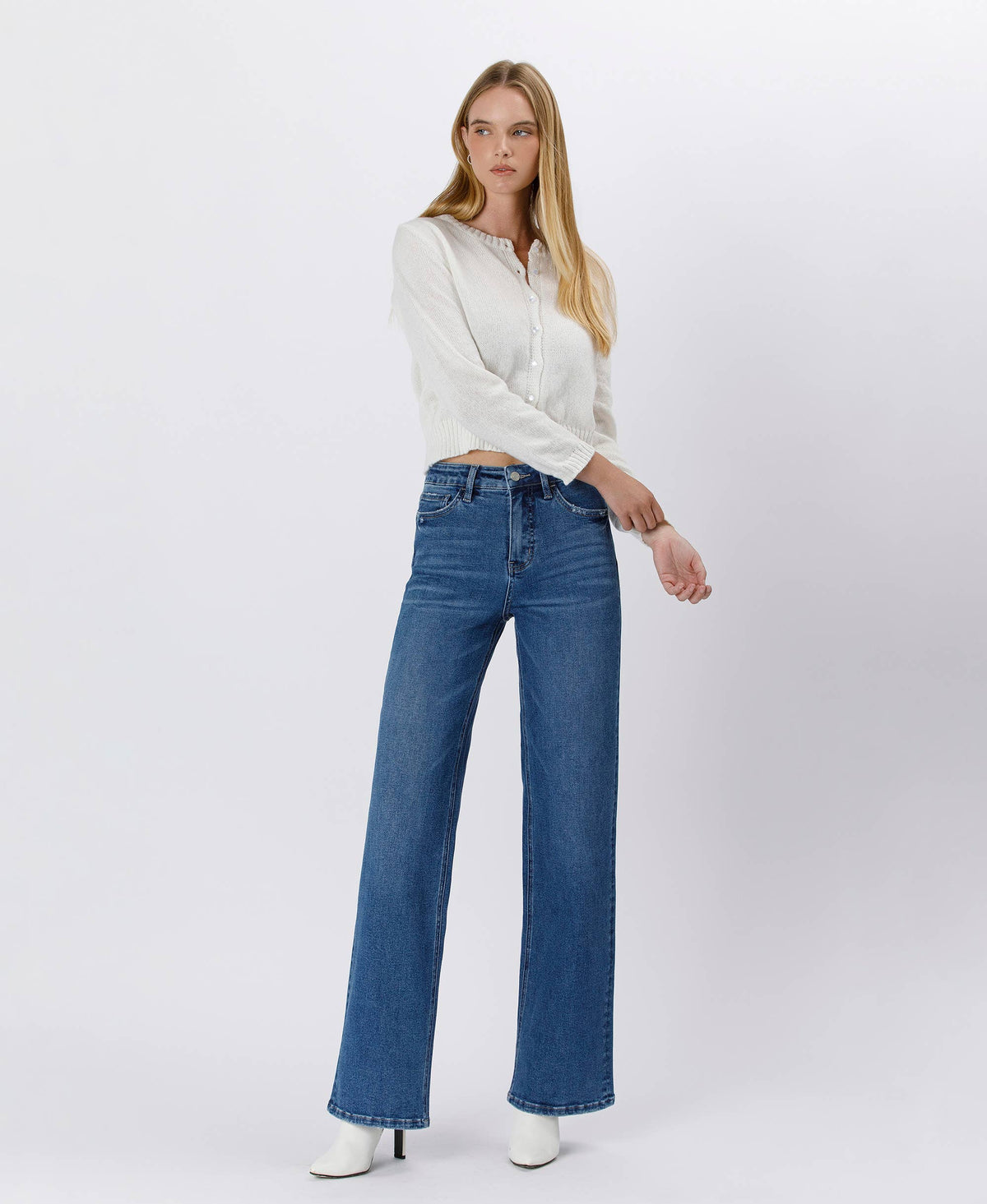 Tummy Control 90s Super High Rise Wide Leg Jeans