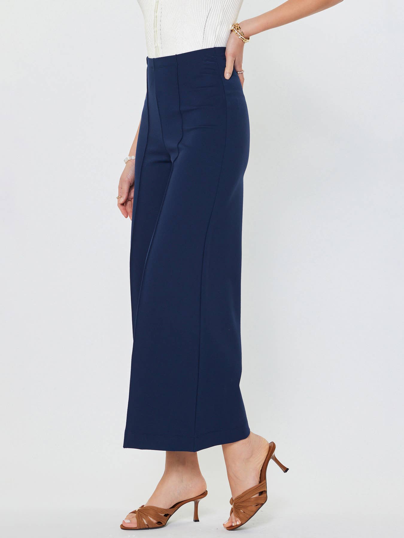Ponte Flared Pintuck Pants