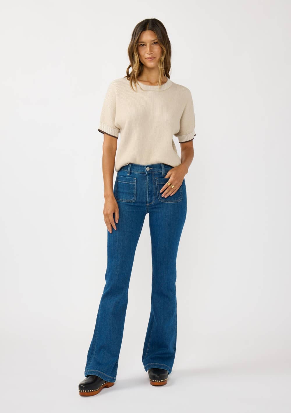 Two-Tone Crewneck Top
