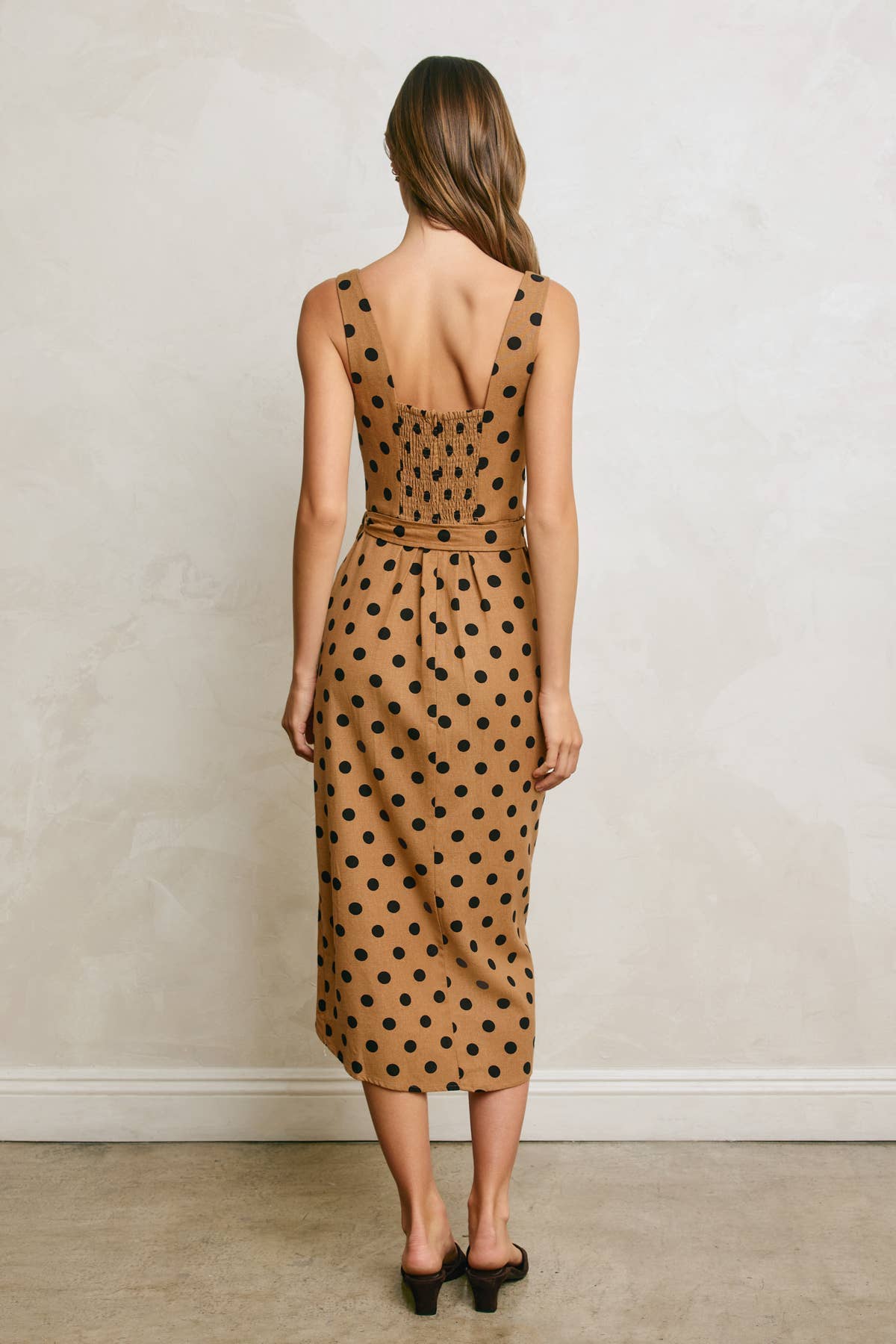 Dress Forum Polka Dot Tulip Hem Midi Wrap Dress