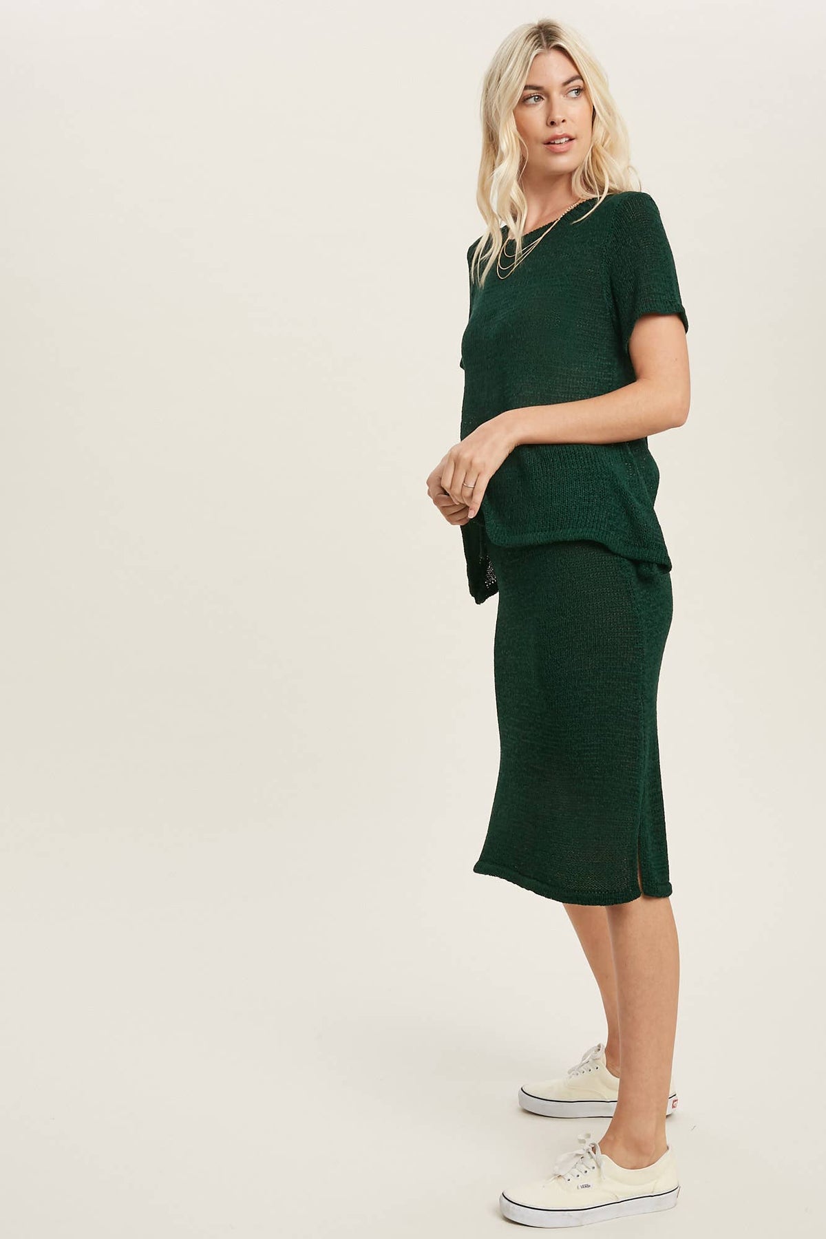 Bluivy Lightweight Knit Top & Midi Skirt Set