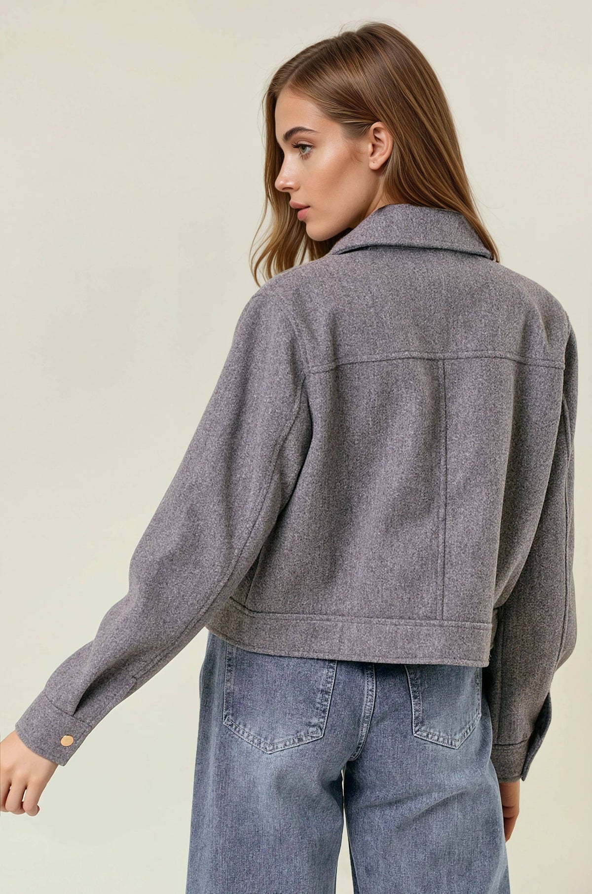 Cropped Zip-Front Jacket