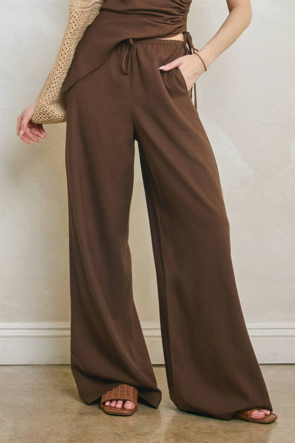 Dress Forum Linen Wide Leg Pant