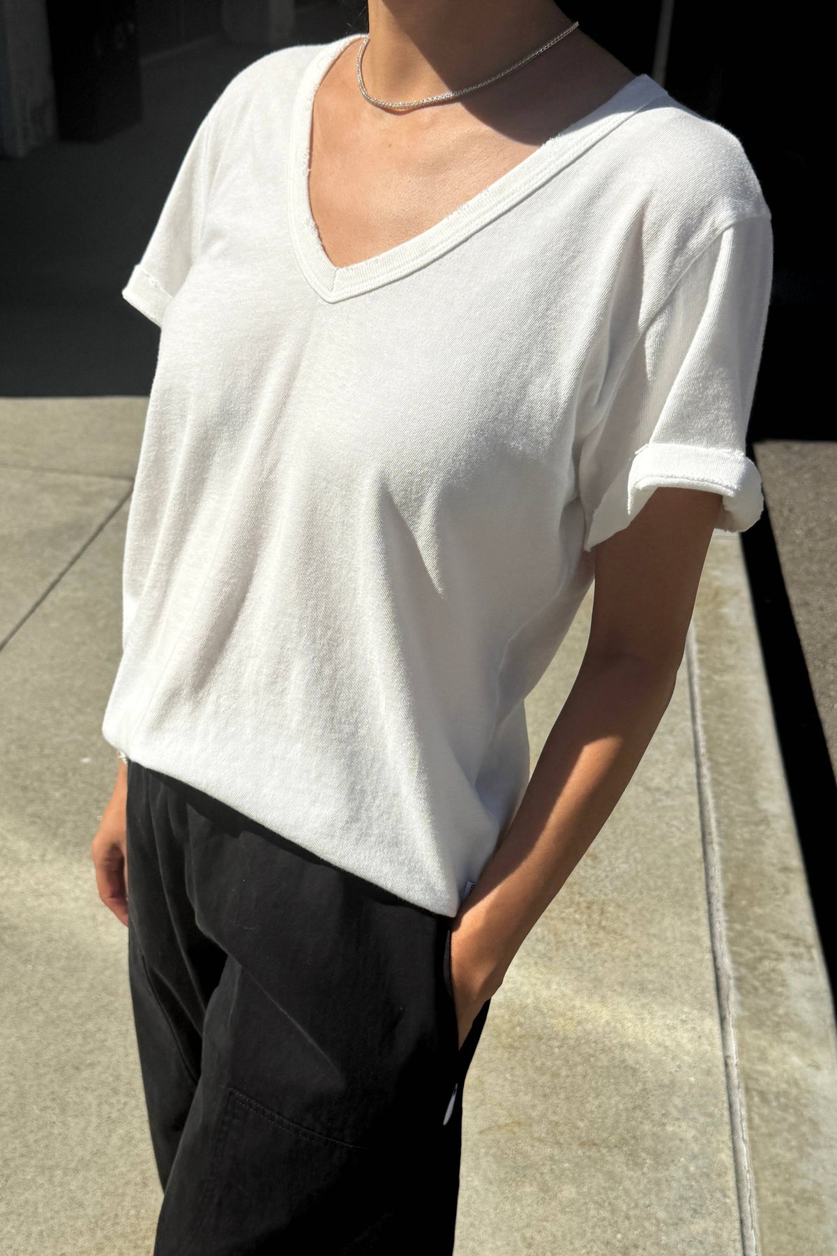 La Vie Organic V- Neck Cotton Tee