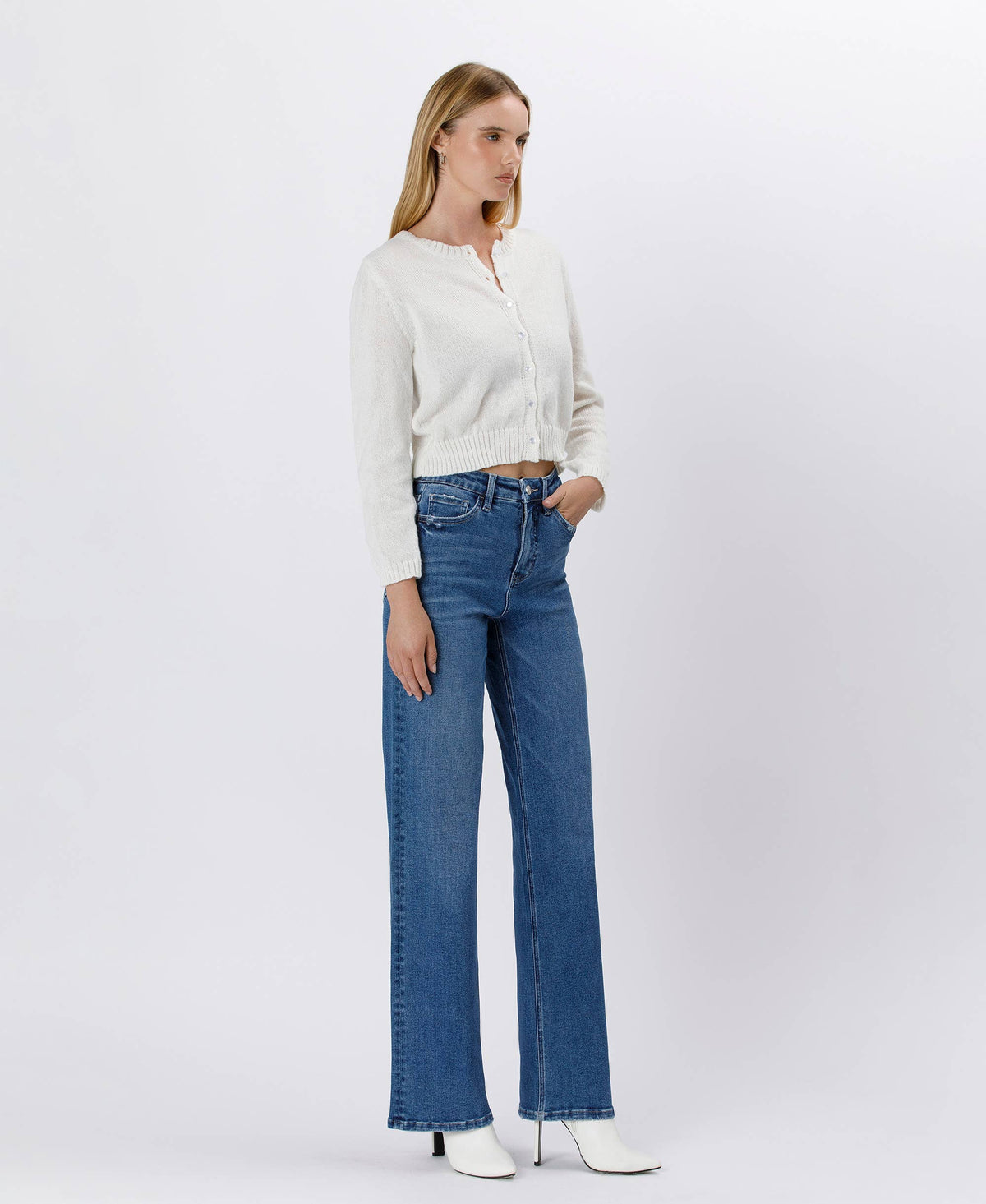Tummy Control 90s Super High Rise Wide Leg Jeans
