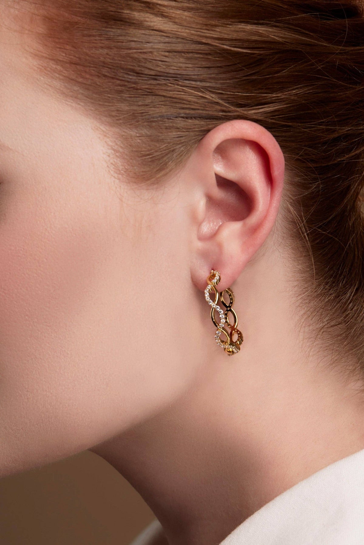 Wavy Pavé Hoop Earrings