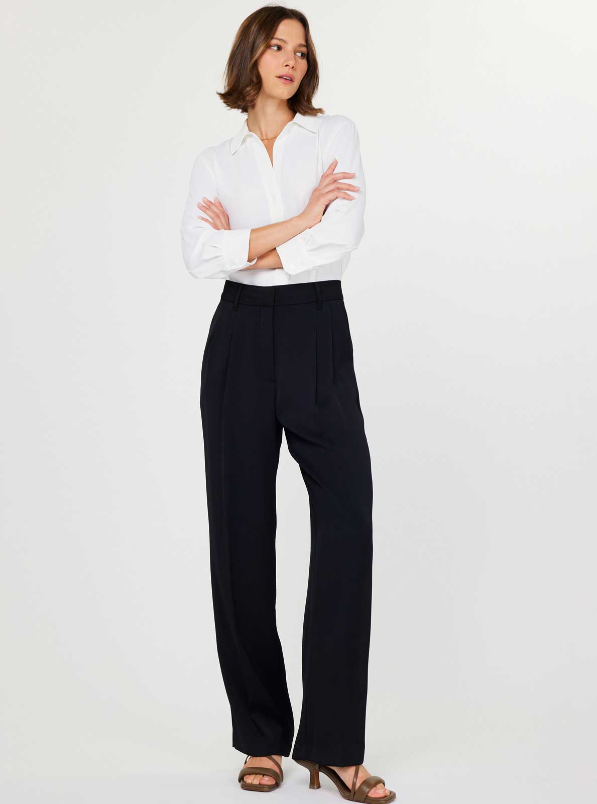 High-Waisted Wide Leg Trousers