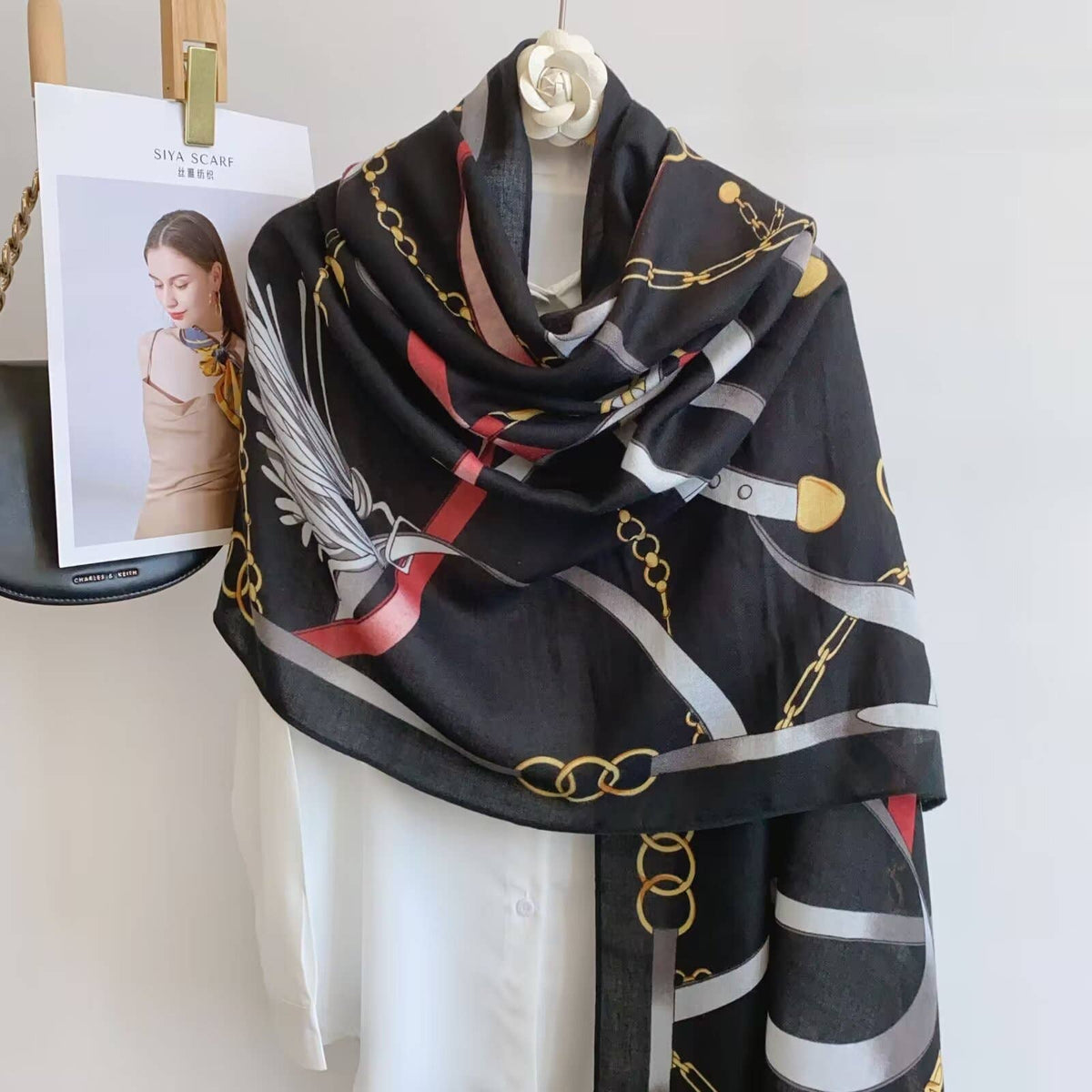 Equestrian Black Scarf