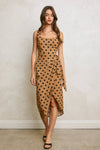 Dress Forum Polka Dot Tulip Hem Midi Wrap Dress
