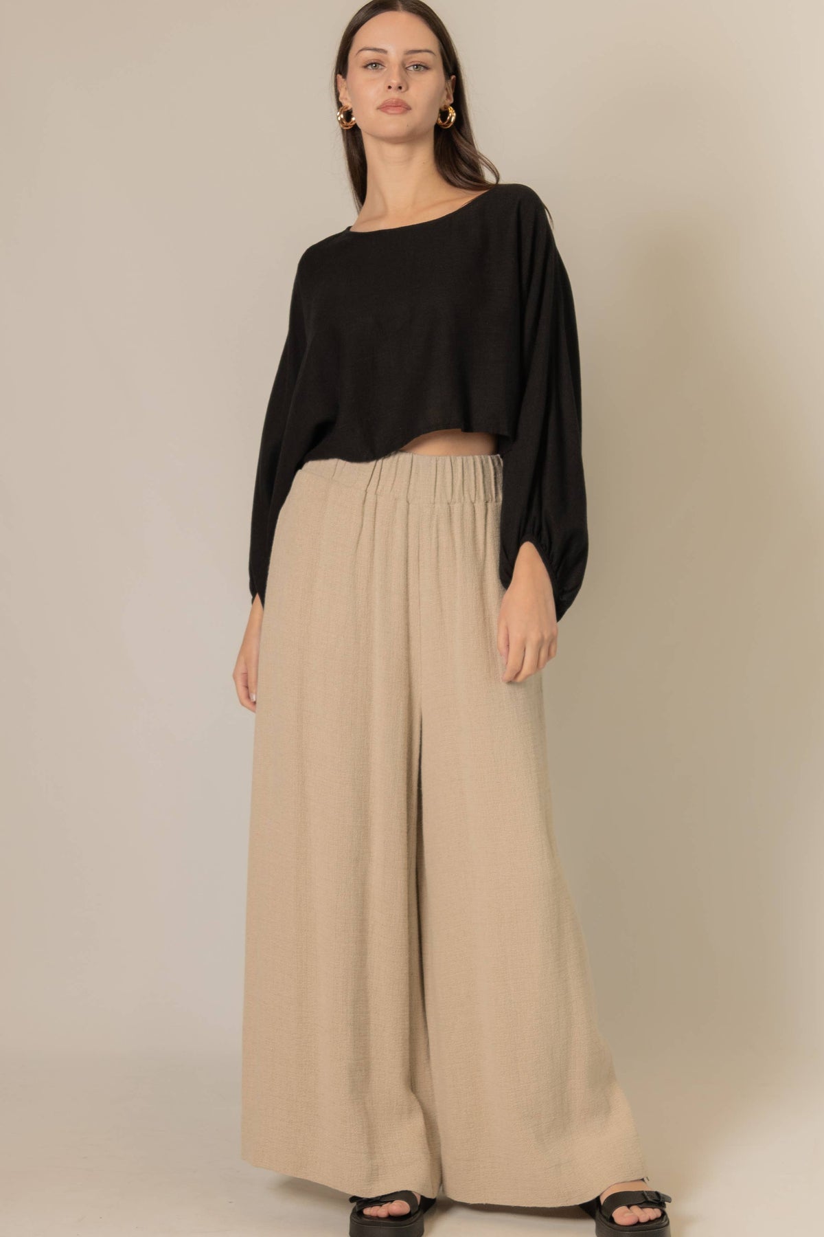 P. CILL Cropped Linen Top