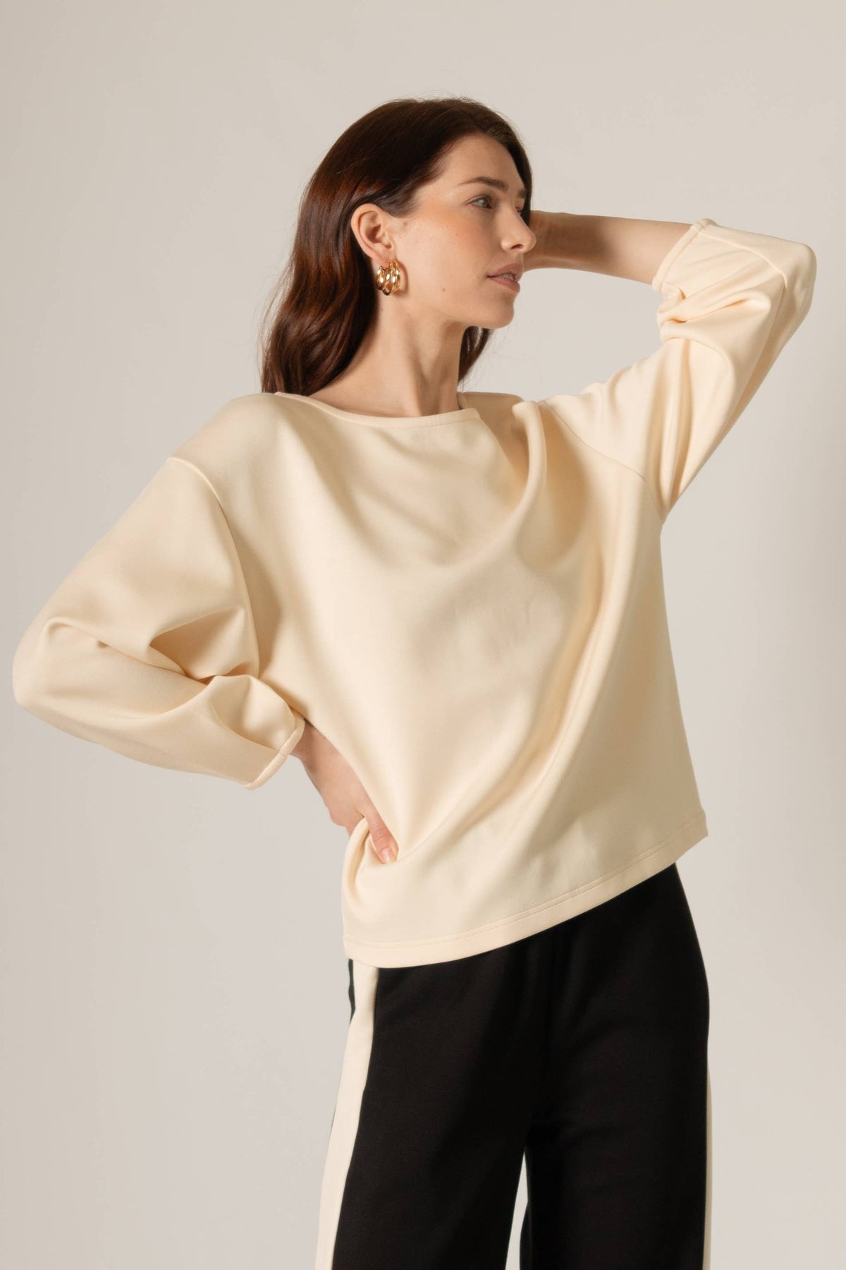 P. CILL Butter Modal Dropped Shoulder Top