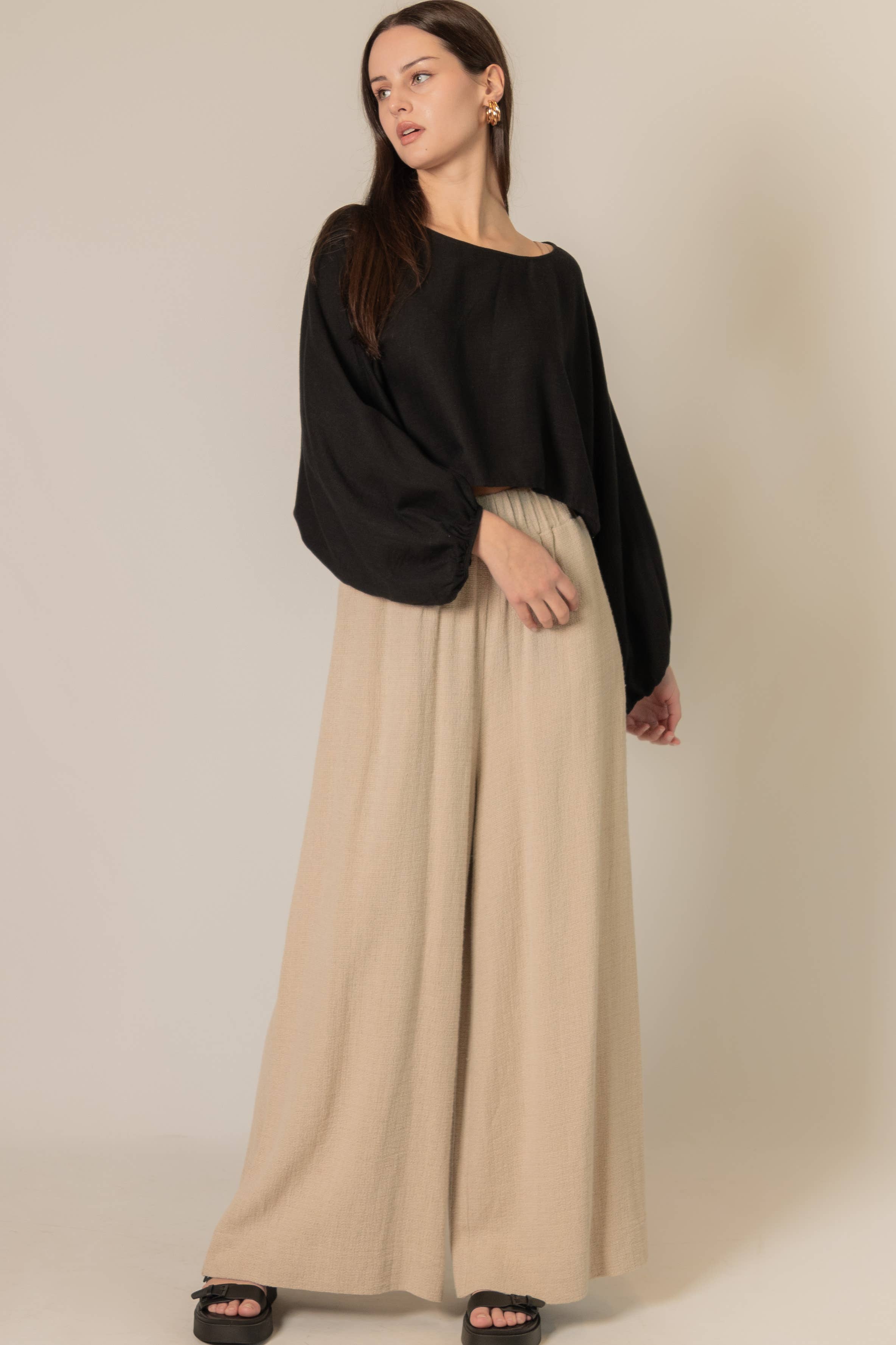 P. CILL Cropped Linen Top