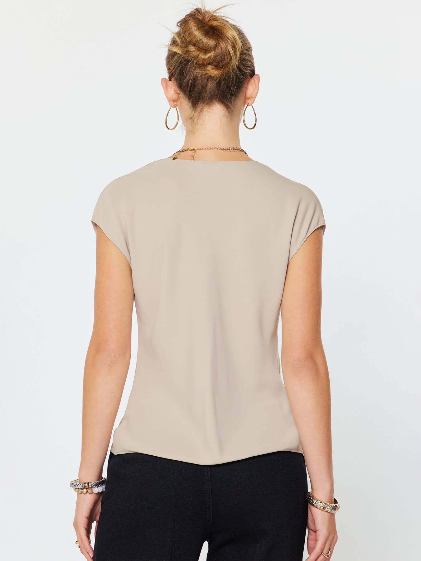 Draped Cowl Neck Top
