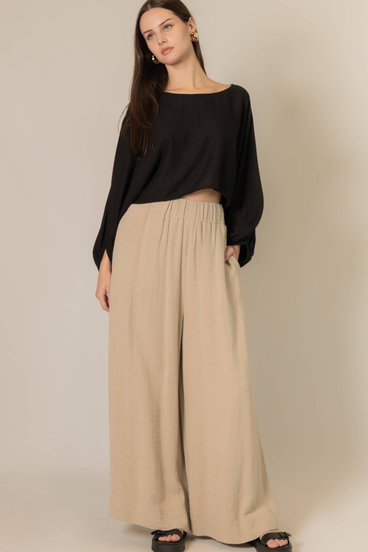 P. CILL Cropped Linen Top