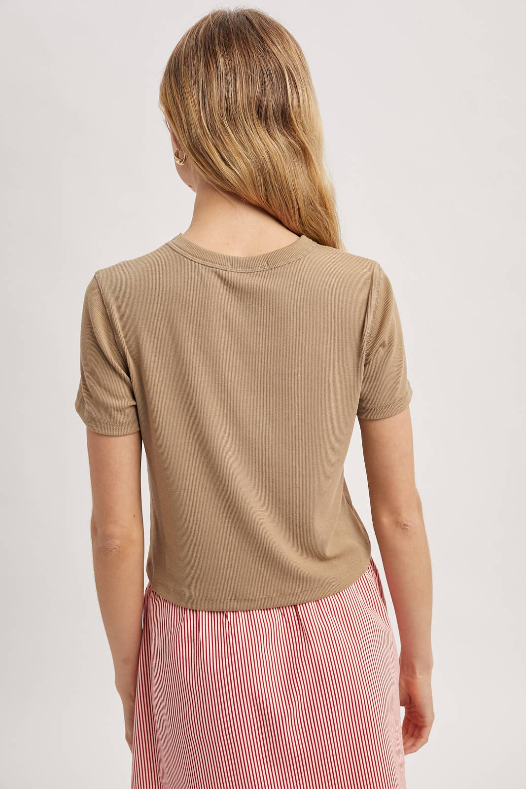 Wishlist Apparel Ribbed Relaxed Crop Knit Tee