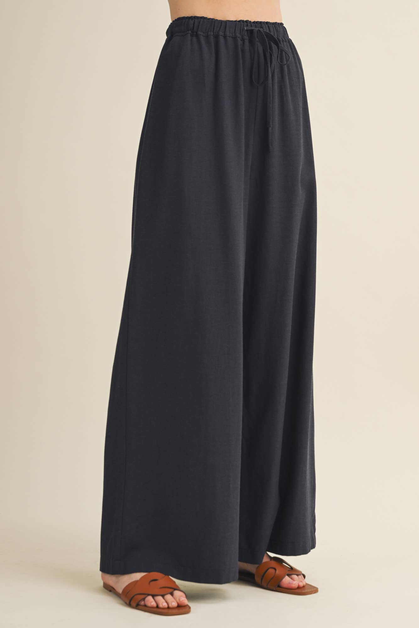 Drawstring Wide-Leg Trousers