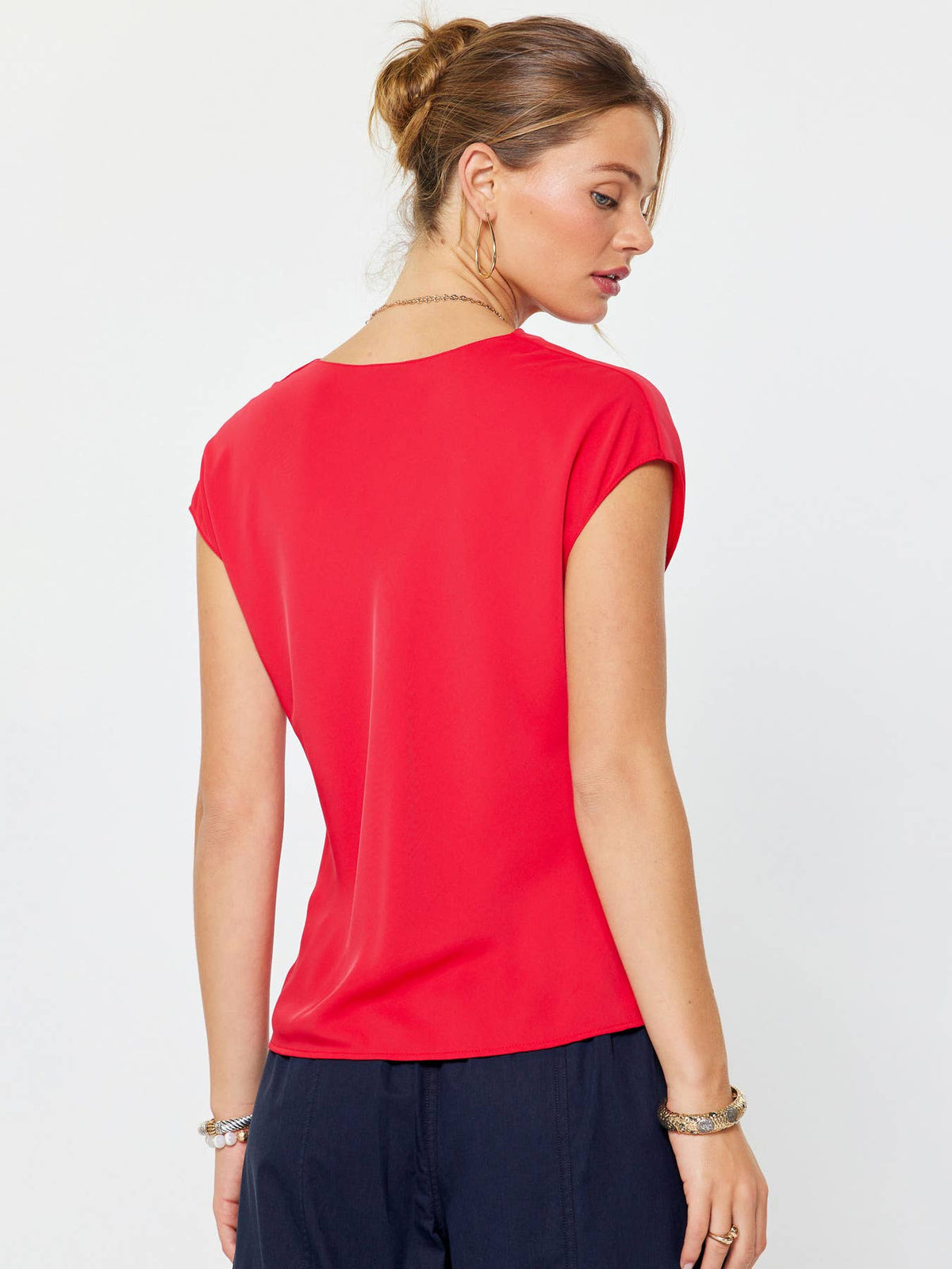 Draped Cowl Neck Top
