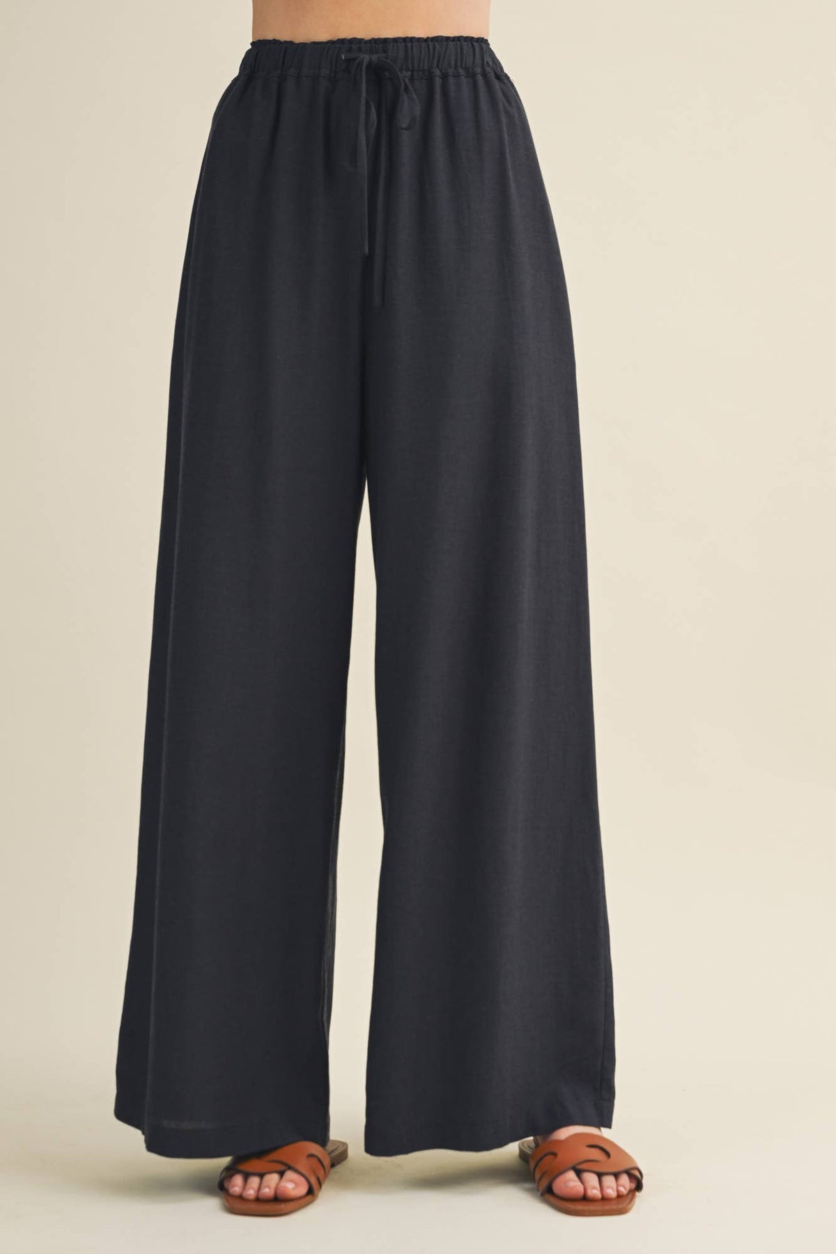 Drawstring Wide-Leg Trousers