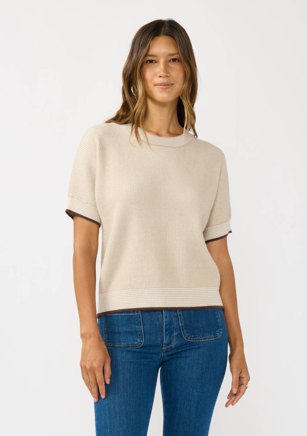 Two-Tone Crewneck Top