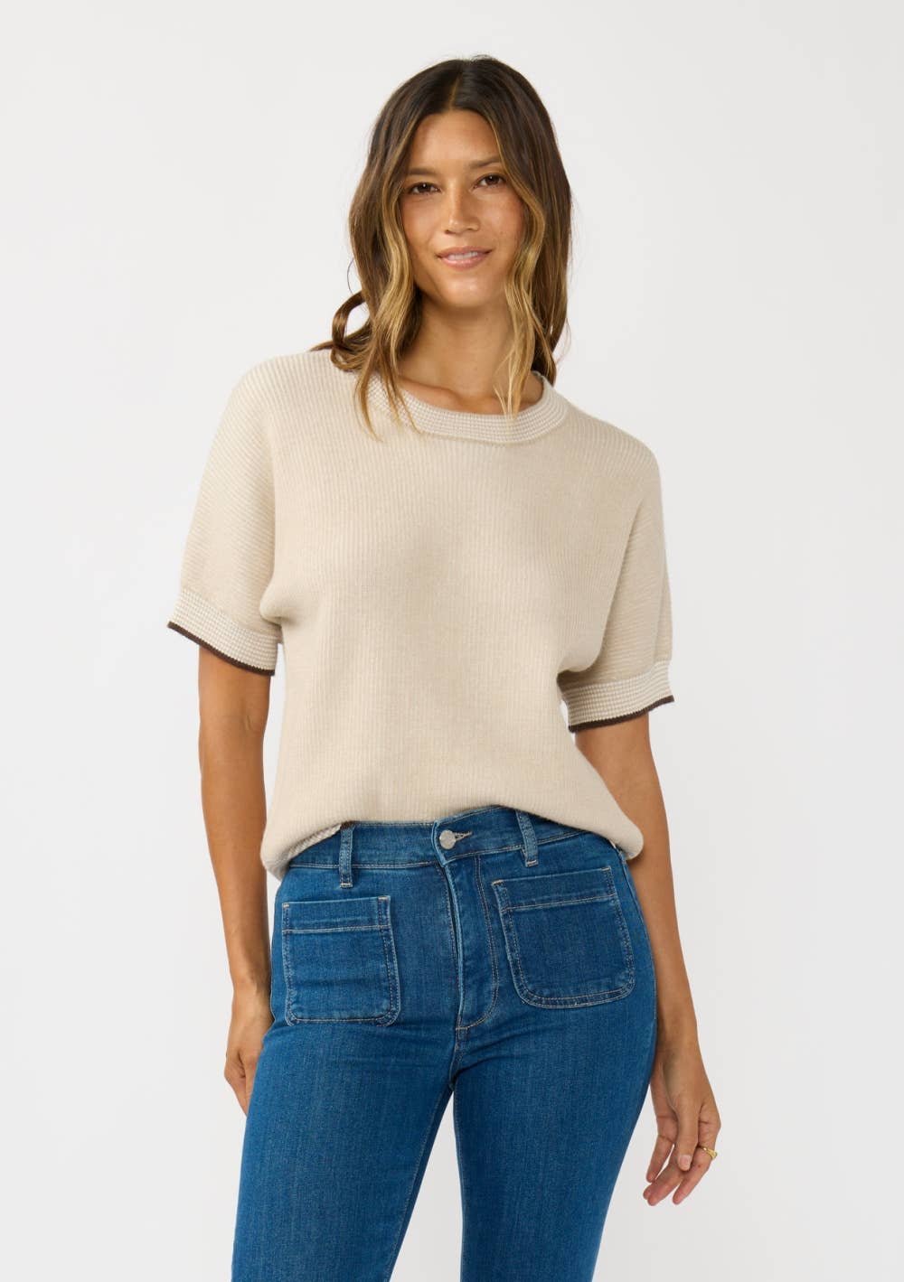 Two-Tone Crewneck Top