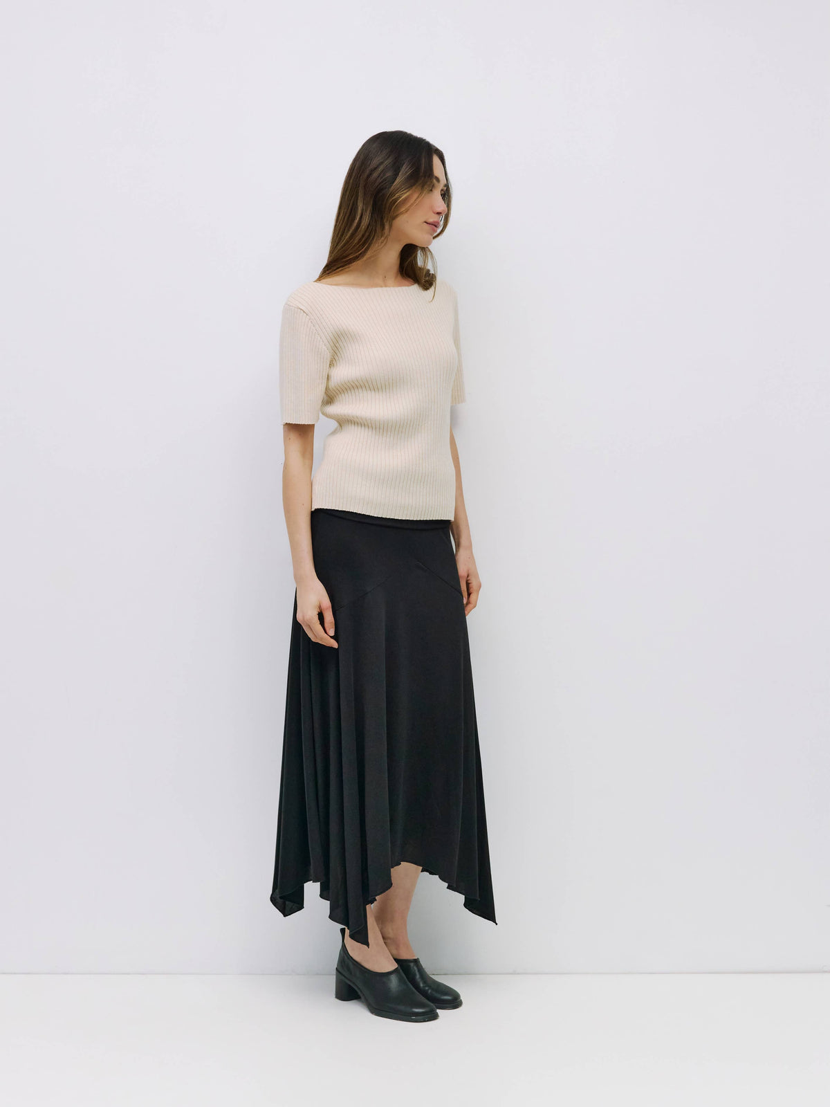 The Sandy Wide Neck Ribbed Knit Top