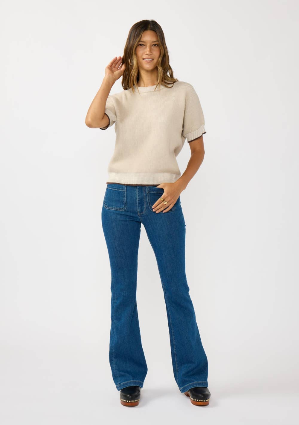 Two-Tone Crewneck Top
