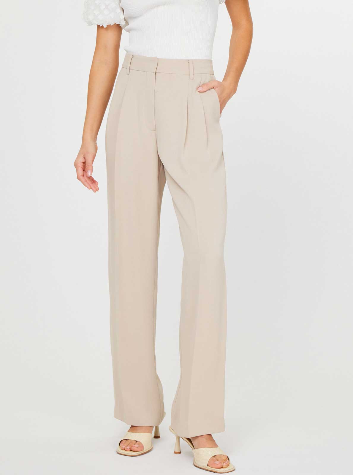 High-Waisted Wide Leg Trousers