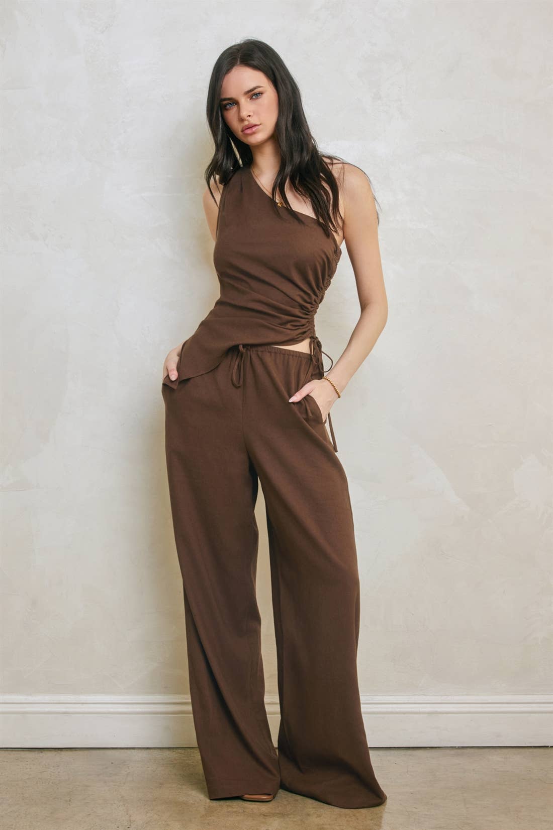 Dress Forum Linen Wide Leg Pant