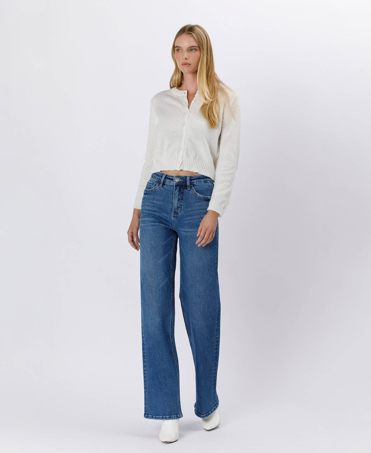 Tummy Control 90s Super High Rise Wide Leg Jeans