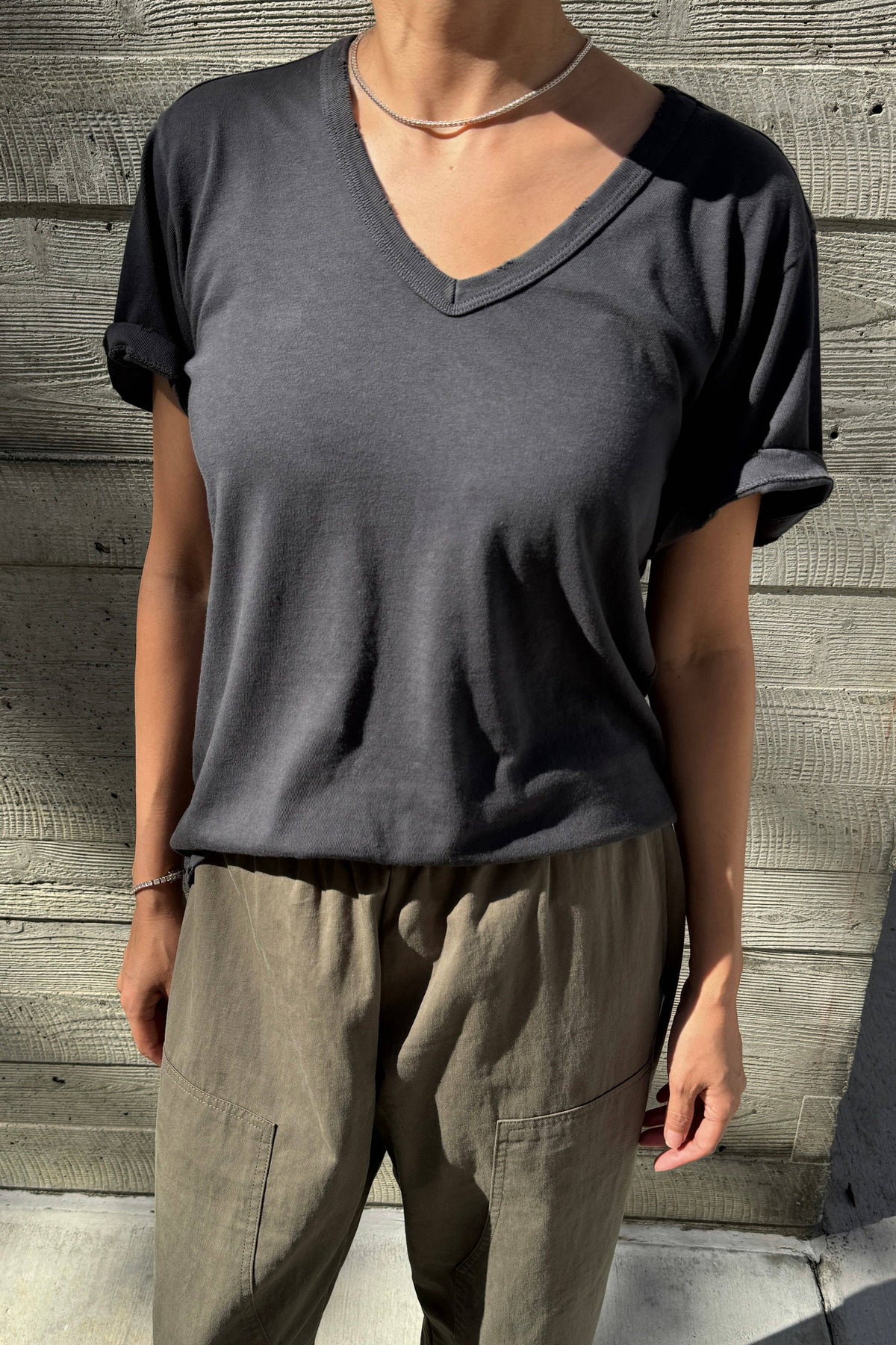 La Vie Organic V- Neck Cotton Tee