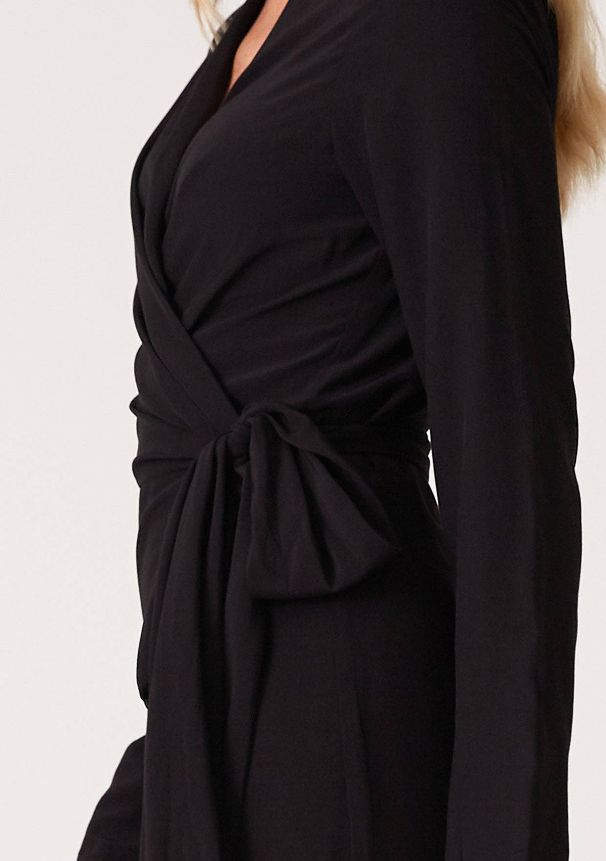 High-Low Midi Wrap Dress