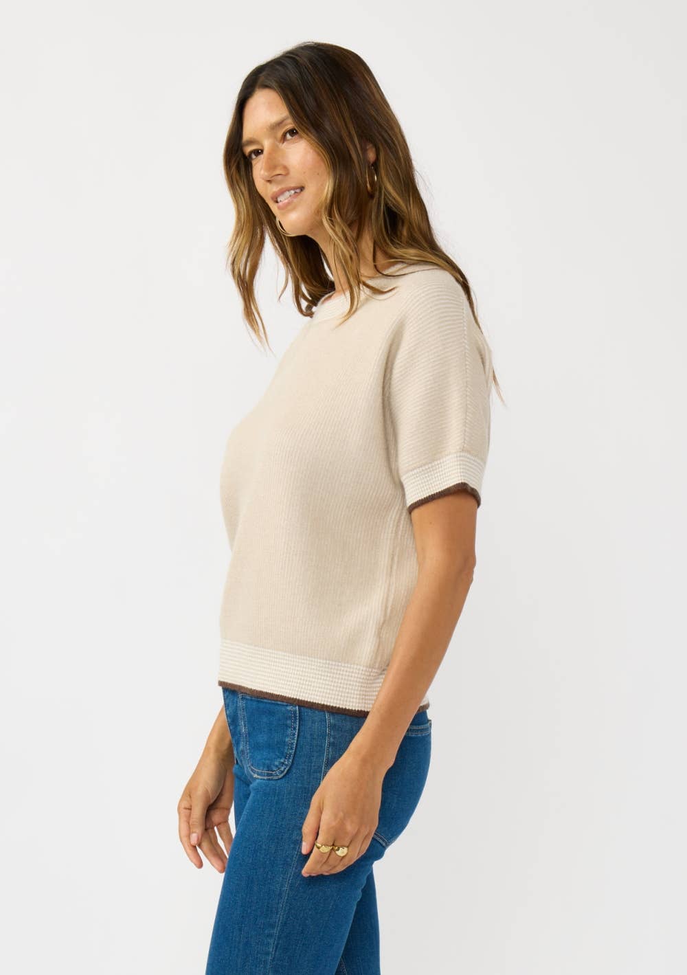 Two-Tone Crewneck Top