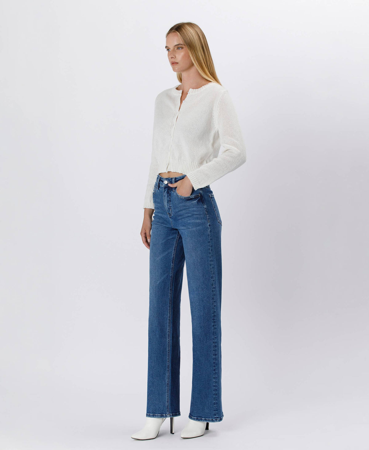 Tummy Control 90s Super High Rise Wide Leg Jeans