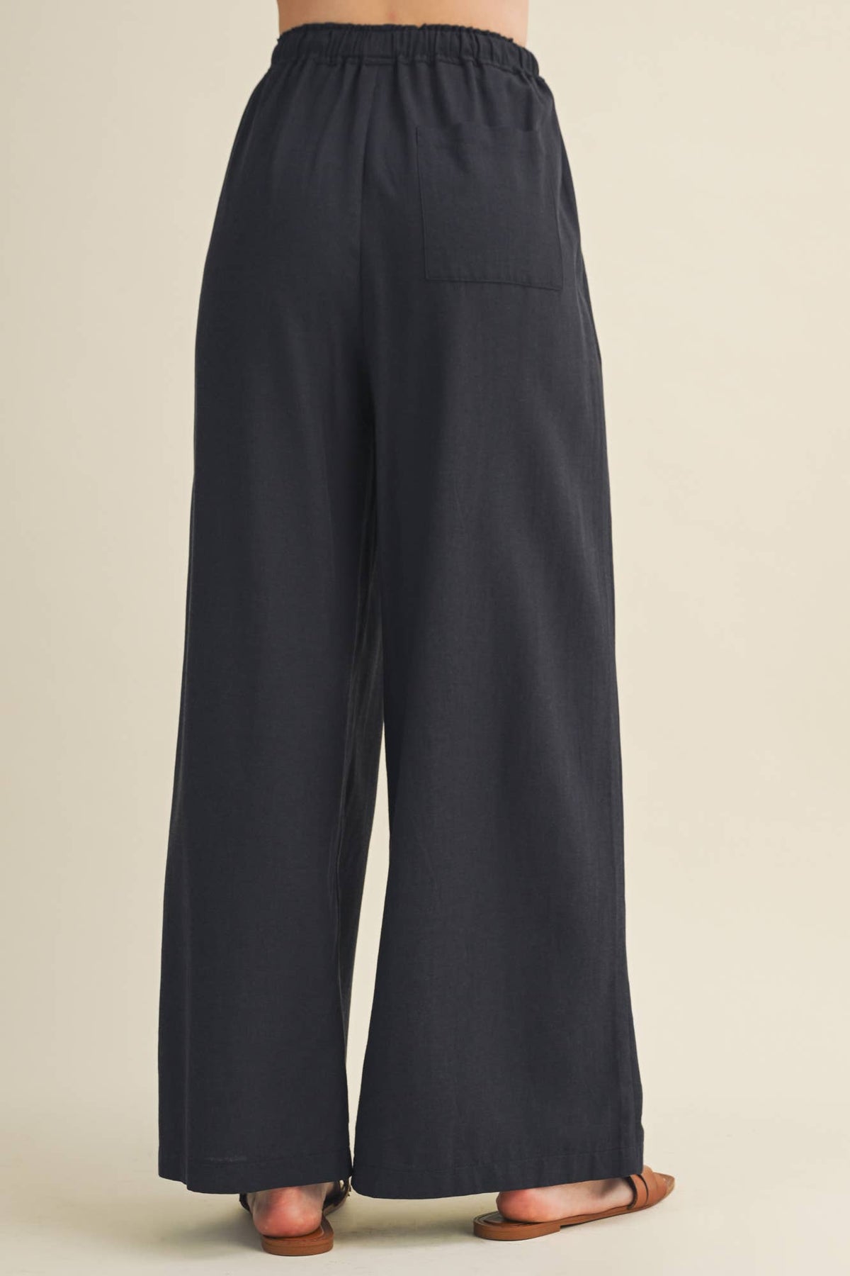 Drawstring Wide-Leg Trousers