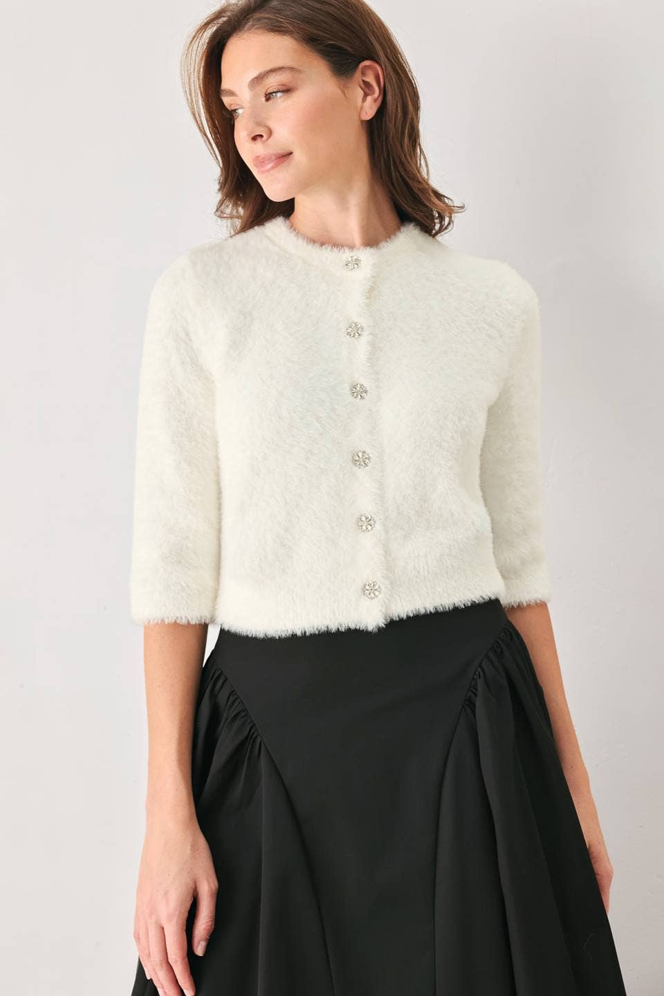Short Sleeve Knit Cardigan