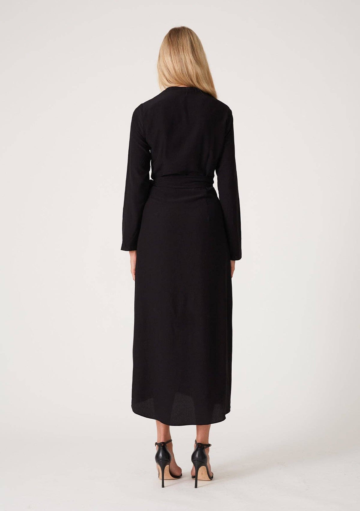 High-Low Midi Wrap Dress
