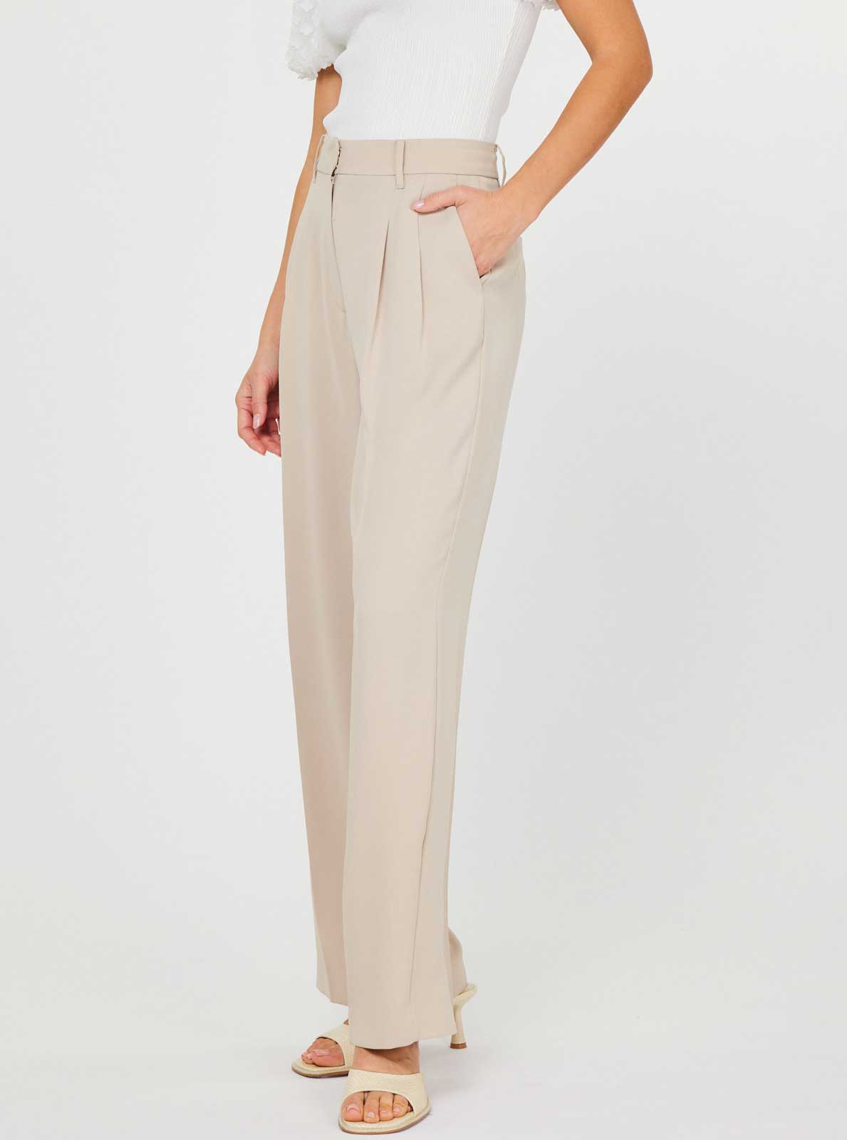 High-Waisted Wide Leg Trousers