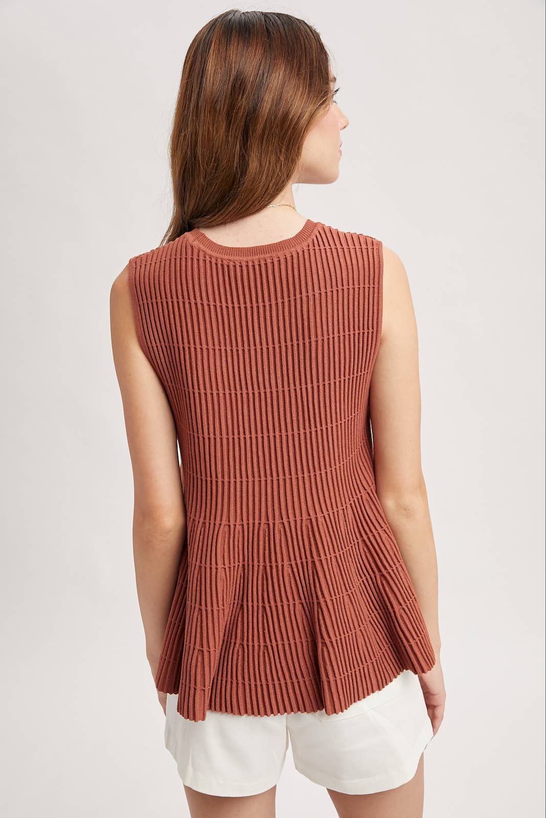 Wishlist Apparel Flared Ribbed Knit Sweater Top