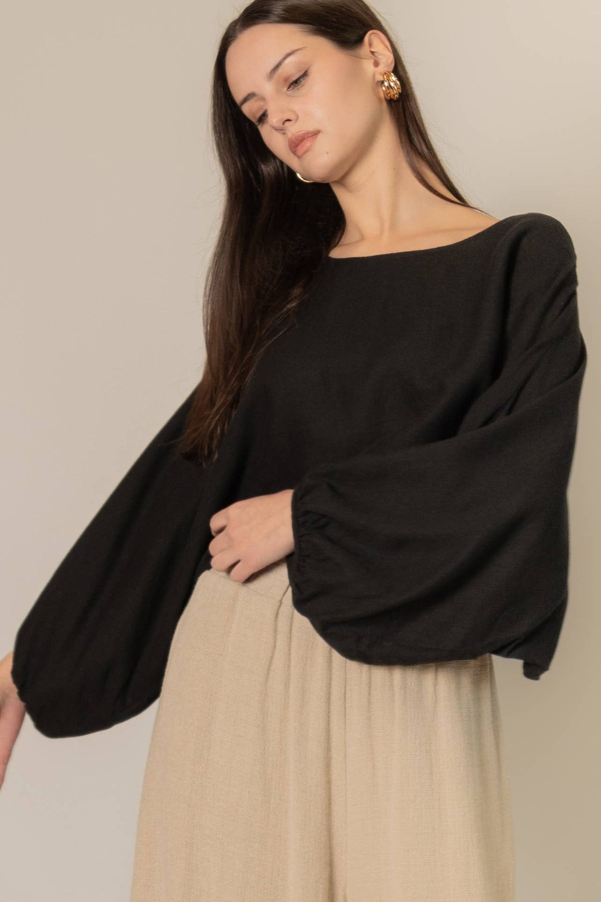 P. CILL Cropped Linen Top