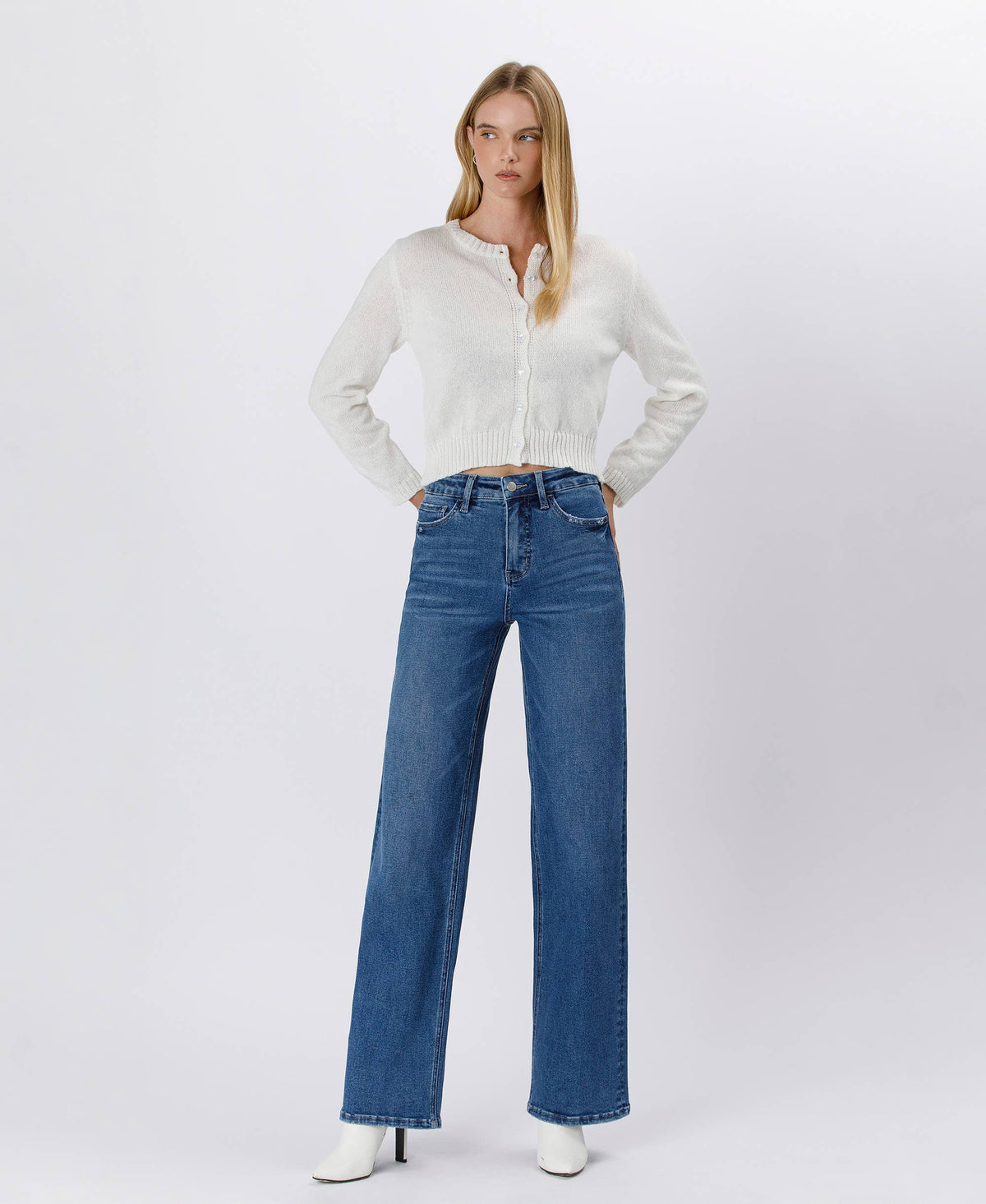 Tummy Control 90s Super High Rise Wide Leg Jeans