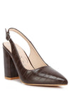 Macha Croc Slingback Heels